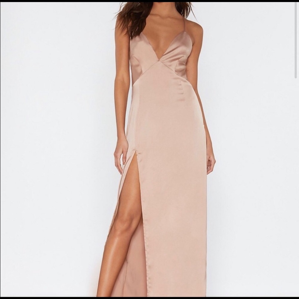Nastygal Look At You Satin Maxi Dress